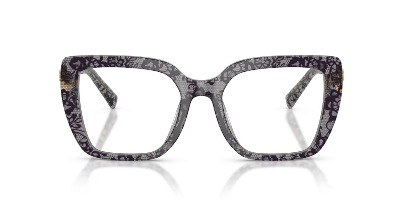 แว่นสายตา Dolce & Gabbana DG3441-3471 ลายพิมพ์ลูกไม้สีดำ ด้านหน้า