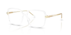 แว่นสายตา Dolce & Gabbana DG3442-3133 ทรงสี่เหลี่ยมจัตุรัสอะซิเตทสีคริสตัล สำหรับผู้หญิง