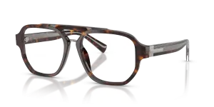 แว่นสายตา Dolce & Gabbana DG3447-502 มุมเฉียง กรอบอะซิเตททรงนักบินสีฮาวานาลายเต่าผิวขัดเงา สำหรับผู้ชาย