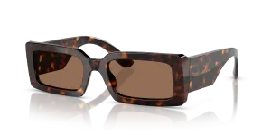 แว่นกันแดด Dolce & Gabbana DG4416-193573 ทรงสี่เหลี่ยมผืนผ้า กรอบอะซิเตทลายฮาวานา เลนส์น้ำตาลเข้ม สำหรับผู้หญิง