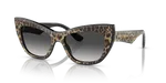 แว่นกันแดด Dolce & Gabbana DG4417-31638G มุมเฉียงตาแมวอะซิเตทน้ำตาลลายเสือดาวและดำ เลนส์เทาไล่ระดับ ไซซ์ 54