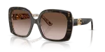 แว่นกันแดด Dolce & Gabbana DG4475-321713 มุมเฉียง กรอบอะซิเตทลายเต่าฮาวานาพื้นแบร์โรว์ขาว เลนส์น้ำตาลไล่ระดับ สำหรับผู้หญิง