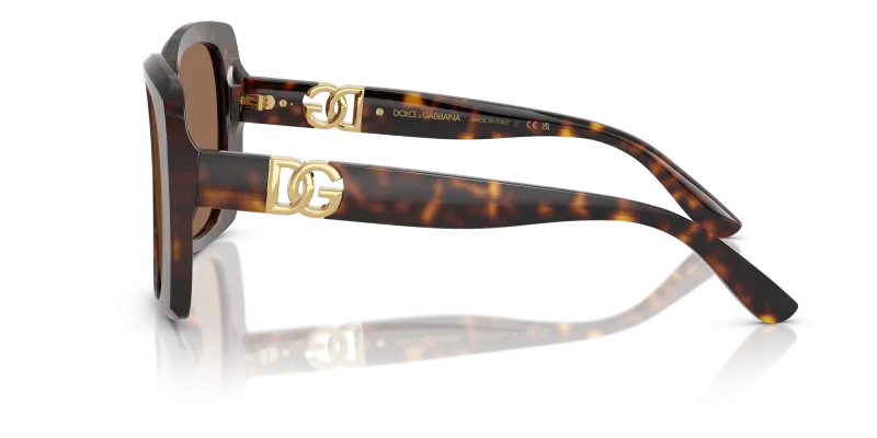แว่นกันแดด Dolce & Gabbana DG4475-502/73 มุมข้าง ขาแว่นสีฮาวานา