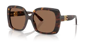 แว่นกันแดด Dolce & Gabbana DG4475-502/73 มุมเฉียง กรอบอะซิเตทลายเต่าฮาวานา เลนส์น้ำตาลเข้ม สำหรับผู้หญิง