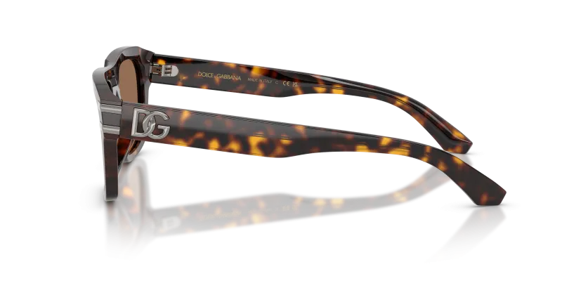 แว่นกันแดด Dolce & Gabbana DG4496-502/73 มุมข้าง ขาแว่นอะซิเตทลายฮาวานา