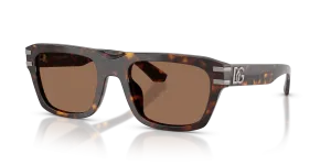 แว่นกันแดด Dolce & Gabbana DG4496-502/73 ทรงสี่เหลี่ยมผืนผ้า กรอบอะซิเตทลายฮาวานา เลนส์น้ำตาลเข้ม สำหรับผู้ชาย