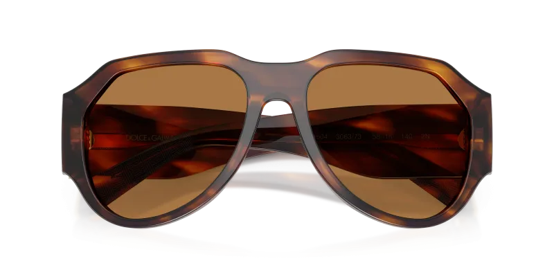 แว่นกันแดด Dolce & Gabbana DG4504-306373 แถบน้ำตาล close-up ด้านหน้า