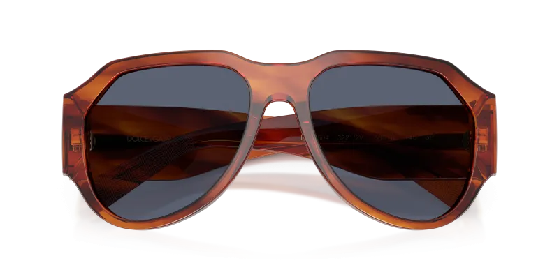 แว่นกันแดด Dolce & Gabbana DG4504-32212V สีขิงลายเส้น close-up ด้านหน้า