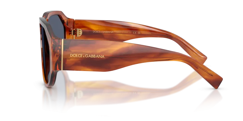 แว่นกันแดด Dolce & Gabbana DG4504-32212V มุมข้าง ขาแว่นอะซิเตทสีขิงลายเส้น