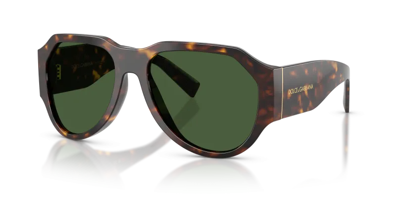 แว่นกันแดด Dolce & Gabbana DG4504-502/71 ทรงนักบิน กรอบอะซิเตทลายฮาวานา เลนส์เขียวเข้ม สำหรับผู้ชาย
