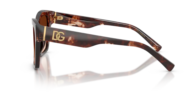 แว่นกันแดด Dolce & Gabbana DG4512-322274 มุมข้าง ขาแว่นอะซิเตทลายฮาวานาแดงเข้ม