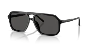 แว่นกันแดด Dolce & Gabbana DG4541-501/87 มุมเฉียง กรอบอะซิเตทสีดำ เลนส์เทาเข้ม สำหรับผู้ชาย