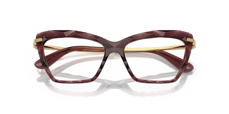 แว่นสายตา Dolce & Gabbana DG5025-3045 close-up ด้านหน้า สีบอร์โดโปร่งใส