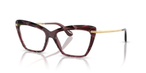 แว่นสายตา Dolce & Gabbana DG5025-3045 มุมเฉียง กรอบตาแมวสีบอร์โดโปร่งใส สำหรับผู้หญิง