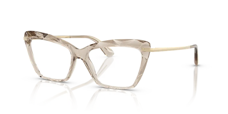 กรอบแว่นสายตา Dolce & Gabbana DG5025-3432 Transparent Camel แว่นสายตา Dolce & Gabbana DG5025-3432 มุมเฉียง กรอบตาแมวสีคาเมลโปร่งใส สำหรับผู้หญิง