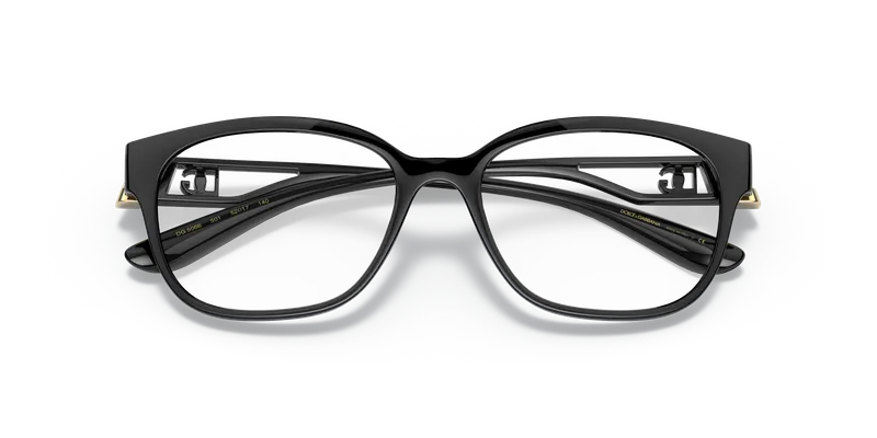 แว่นสายตา Dolce & Gabbana DG5066-501 close-up ด้านหน้า สีดำผิวประกาย