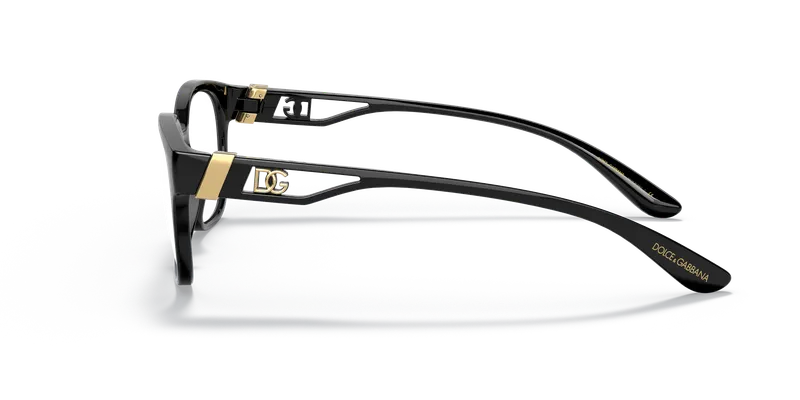 แว่นสายตา Dolce & Gabbana DG5066-501 มุมข้าง ขาแว่นไนลอนสีดำ