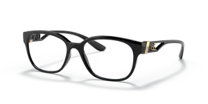 แว่นสายตา Dolce & Gabbana DG5066-501 มุมเฉียง กรอบสี่เหลี่ยมจัตุรัสสีดำผิวประกาย สำหรับผู้หญิง
