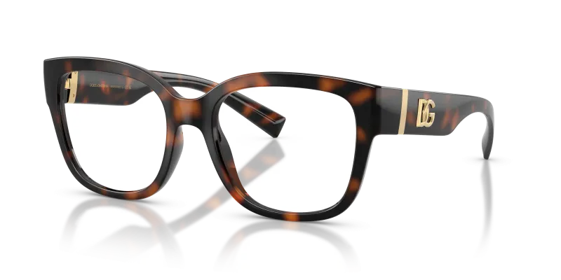 แว่นสายตา Dolce & Gabbana DG5115-502 มุมเฉียง ลายฮาวานาขัดเงา กรอบเต็มขอบ สำหรับผู้หญิง