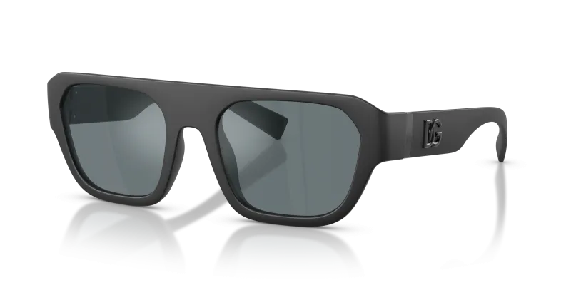 แว่นกันแดด Dolce & Gabbana DG6206-25256G Matte Black Grey Mirror Black แว่นกันแดด Dolce & Gabbana DG6206-25256G มุมเฉียง กรอบดำด้าน เลนส์ปรอทสีเทา สำหรับผู้ชาย