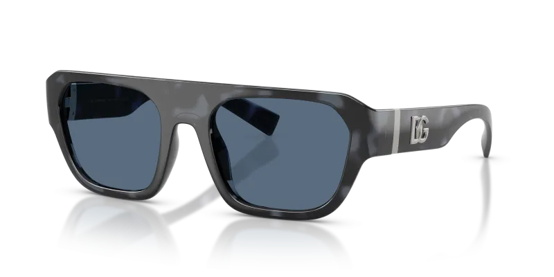 แว่นกันแดด Dolce & Gabbana DG6206-344380 Blue Havana Dark Blue แว่นกันแดด Dolce & Gabbana DG6206-344380 มุมเฉียง กรอบฮาวานาน้ำเงินผิวขัดเงา เลนส์น้ำเงินเข้ม สำหรับผู้ชาย