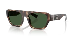 แว่นกันแดด Dolce & Gabbana DG6206-344482 มุมเฉียง กรอบฮาวานาน้ำตาลผิวขัดเงา เลนส์เขียวเข้ม สำหรับผู้ชาย