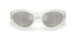 แว่นกันแดด Dolce & Gabbana DG6207-30398V Milky White Clear Mirror Silver แว่นกันแดด Dolce & Gabbana DG6207-30398V ขาวสีขุ่น close-up ด้านหน้า
