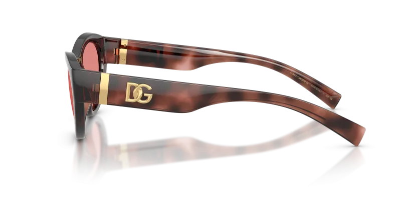 แว่นกันแดด Dolce & Gabbana DG6207-347684 มุมข้าง ขาแว่นลายฮาวานาชมพู