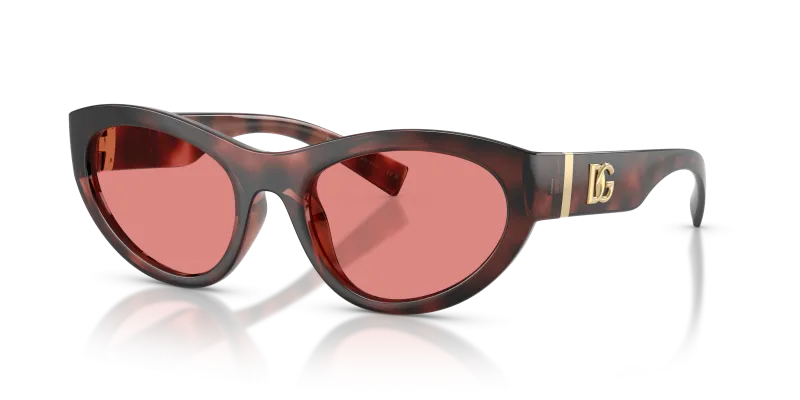 แว่นกันแดด Dolce & Gabbana DG6207-347684 Pink Havana Pink แว่นกันแดด Dolce & Gabbana DG6207-347684 ทรงตาแมวลายฮาวานาชมพู เลนส์ชมพู สำหรับผู้หญิง