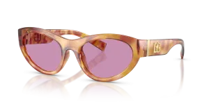 แว่นกันแดด Dolce & Gabbana DG6207-34771A ทรงตาแมวฮาวานาม่วง เลนส์สีม่วง สำหรับผู้หญิง