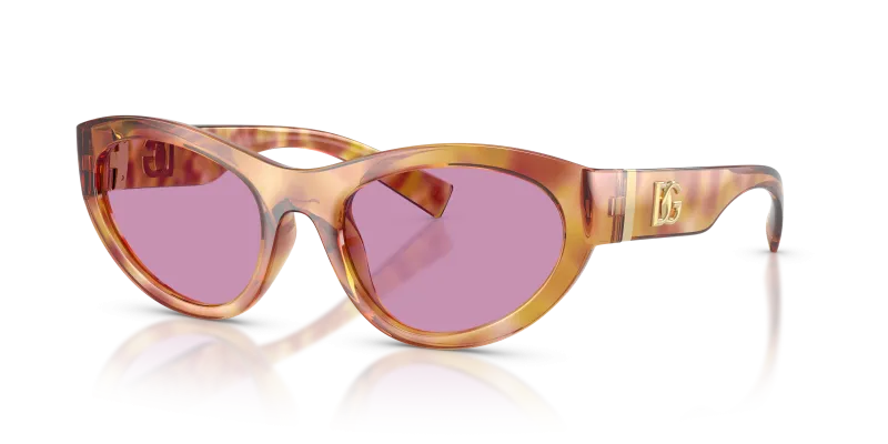แว่นกันแดด Dolce & Gabbana DG6207-34771A ทรงตาแมวฮาวานาม่วง เลนส์สีม่วง สำหรับผู้หญิง