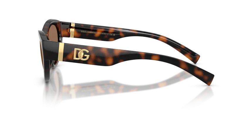 แว่นกันแดด Dolce & Gabbana DG6207-502/73 มุมข้าง ขาแว่นลายฮาวานา