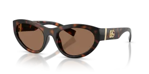 แว่นกันแดด Dolce & Gabbana DG6207-502/73 ทรงตาแมวลายเต่าฮาวานา เลนส์น้ำตาลเข้ม สำหรับผู้หญิง