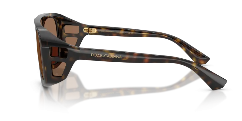 แว่นกันแดด Dolce & Gabbana DG6208-502/73 มุมข้าง ก้านแว่นสีฮาวานา