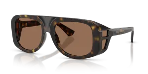 แว่นกันแดด Dolce & Gabbana DG6208-502/73 มุมเฉียง กรอบนักบินสีฮาวานาผิวขัดเงา เลนส์สีน้ำตาลเข้ม สำหรับผู้ชาย