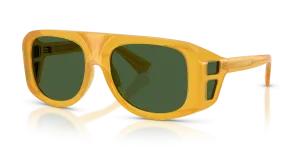 แว่นกันแดด Dolce & Gabbana DG6208-652/71 มุมเฉียง กรอบนักบินสีน้ำผึ้งโอปอลผิวขัดเงา เลนส์สีเขียวเข้ม สำหรับผู้ชาย