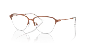 แว่นสายตา Emporio Armani EA1161-3381 มุมเฉียงกรอบโลหะน้ำตาลประกายทรงเรขาคณิตครึ่งขอบ ไซซ์ 54
