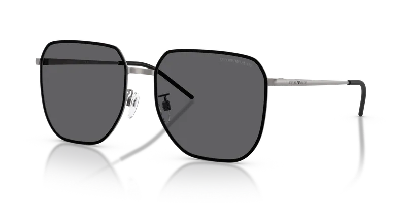 แว่นกันแดด Emporio Armani EA2135D-300381 มุมเฉียงกรอบโลหะกันเมทัลด้าน เลนส์เทาโพลาไรซ์ ไซซ์ 60