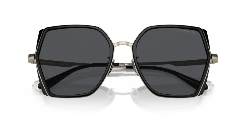 แว่นกันแดด Emporio Armani EA2142D-301387 ระยะใกล้คู่สีทองซีดและดำกับเลนส์เทาเข้ม