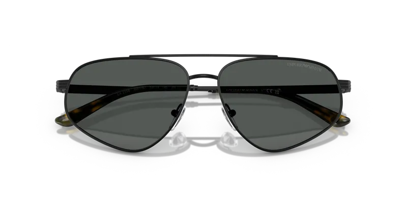 แว่นกันแดด Emporio Armani EA2156-300187 ดำด้าน รายละเอียดแนวนักบินและเลนส์เทาเข้ม