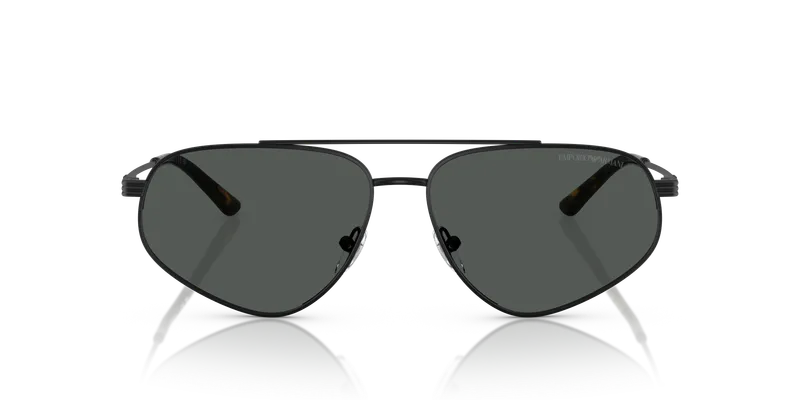 แว่นกันแดด Emporio Armani EA2156-300187 ดำด้านนักบินเต็มขอบ เลนส์เทาเข้มด้านหน้า