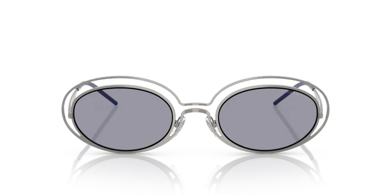 แว่นกันแดด Emporio Armani EA2160-301080 กันเมทัลประกาย เลนส์น้ำเงิน ทรงวงรีด้านหน้า