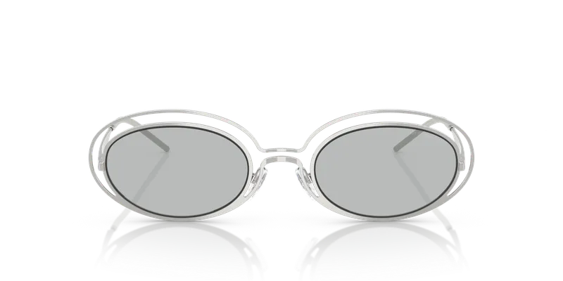 แว่นกันแดด Emporio Armani EA2160-301587 เงินประกาย เลนส์เทาอ่อน วงรีด้านหน้า
