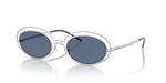 แว่นกันแดด Emporio Armani EA2160-304580 Matte Silver Dark Blue แว่นกันแดด Emporio Armani EA2160-304580 เงินด้านเต็มขอบ เลนส์น้ำเงินเข้ม สำหรับผู้หญิง
