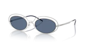 แว่นกันแดด Emporio Armani EA2160-304580 เงินด้านเต็มขอบ เลนส์น้ำเงินเข้ม สำหรับผู้หญิง