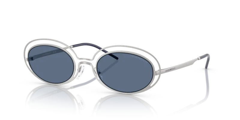 แว่นกันแดด Emporio Armani EA2160-304580 Matte Silver Dark Blue แว่นกันแดด Emporio Armani EA2160-304580 เงินด้านเต็มขอบ เลนส์น้ำเงินเข้ม สำหรับผู้หญิง