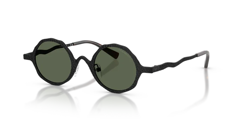 แว่นกันแดด Emporio Armani EA2166-3001/2 Matte Black Dark Green แว่นกันแดด Emporio Armani EA2166-3001/2 มุมเฉียงกรอบโลหะดำด้านทรงกลมกับเลนส์เขียวเข้ม ไซซ์ 41