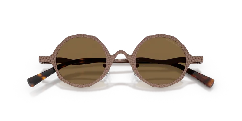 แว่นกันแดด Emporio Armani EA2166-300473 ระยะใกล้เลนส์น้ำตาลกับแนวกรอบทองแดงด้าน