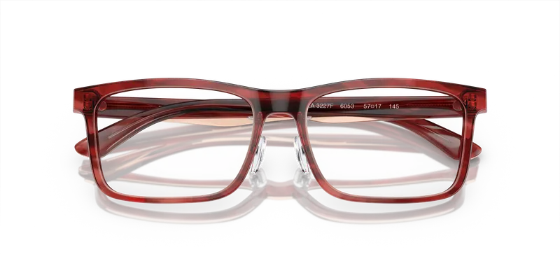 แว่นสายตา Emporio Armani EA3227F-6053 ระยะใกล้งานสีบอร์โดซ์เงากับท็อปเทาควันบุหรี่