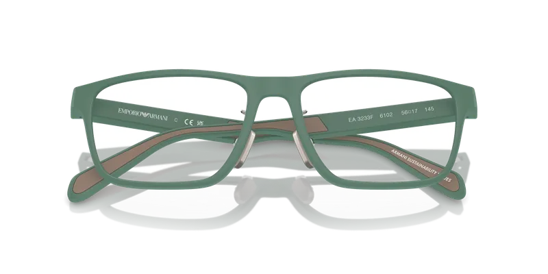 แว่นสายตา Emporio Armani EA3233F-6102 ระยะใกล้หน้ากรอบวัสดุฉีดสีเขียวด้าน